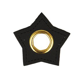 Œillet sur patch Similicuir étoile [ 4 Pièces ] – noir, 