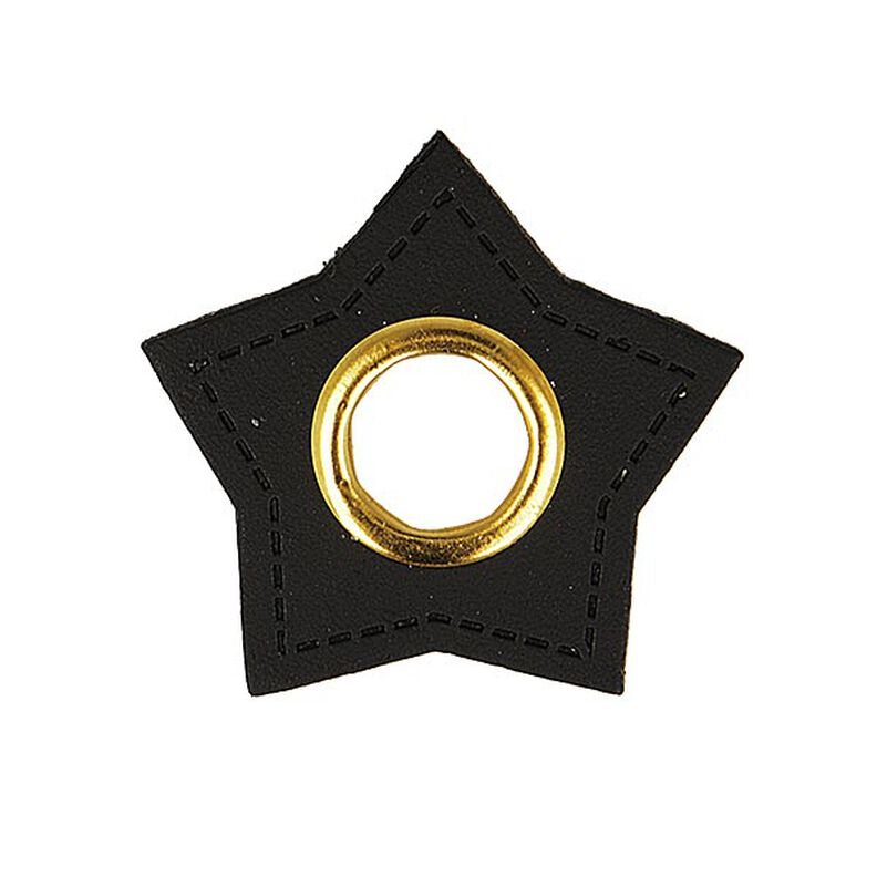 Œillet sur patch Similicuir étoile [ 4 Pièces ] – noir,  image number 1