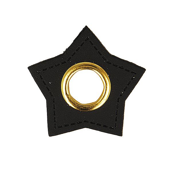 Œillet sur patch Similicuir étoile  [ 4 Pièces ] – noir,  image number 1