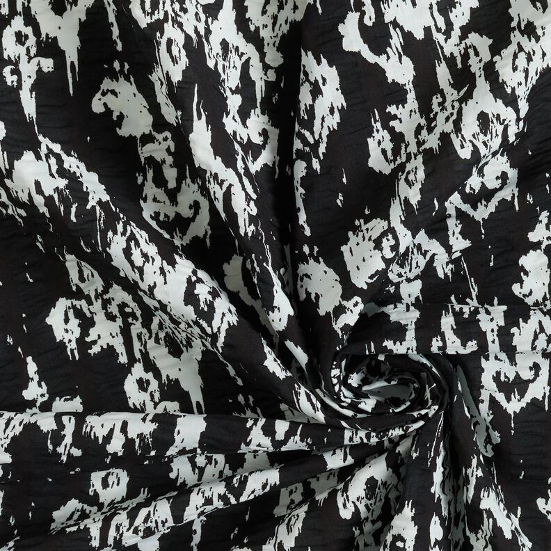 Seersucker Motif abstrait – noir/blanc, image number 3