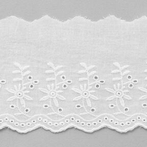 Feston ruban dentelle fleurs [ 9 cm ] – blanc, 