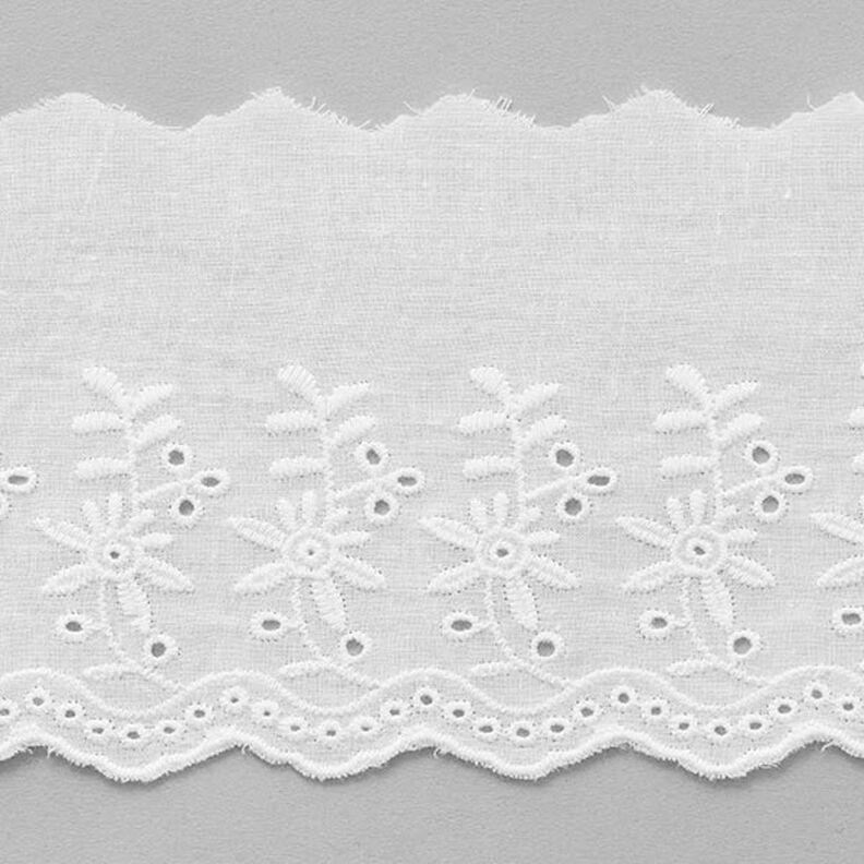 Feston ruban dentelle fleurs [ 9 cm ] – blanc,  image number 1