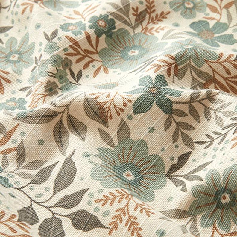 Tissu de décoration Semi-panama splendeur florale – roseau/nature,  image number 2