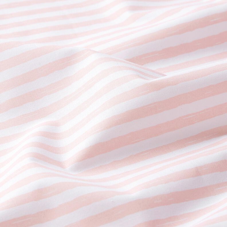 Tissu en coton Cretonne rayures décontractées – rose clair/blanc,  image number 2
