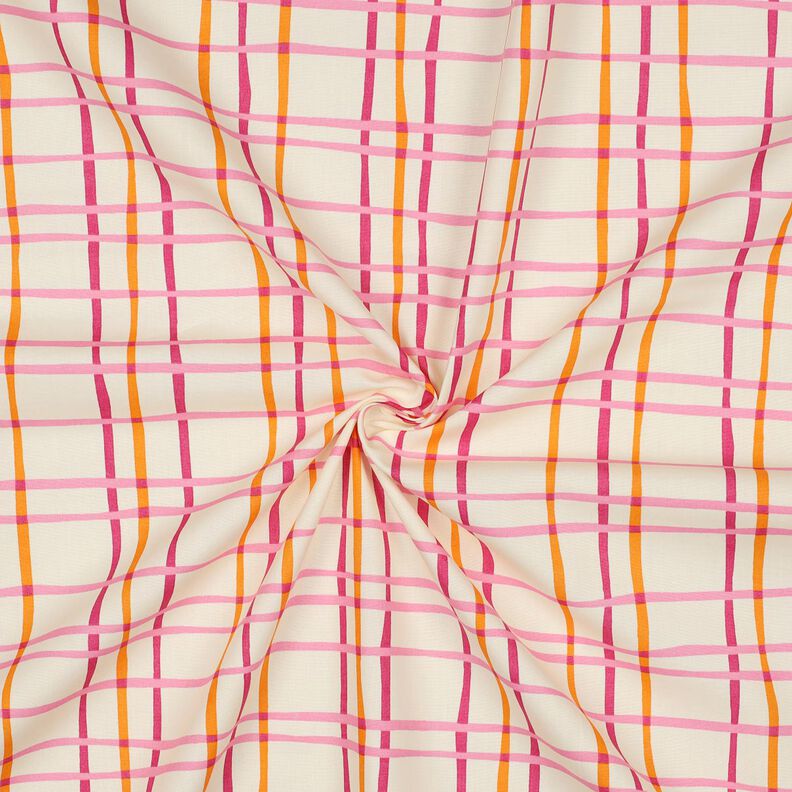 Popeline coton Carreaux ondulés | Poppy Fabrics – crème/rose,  image number 3