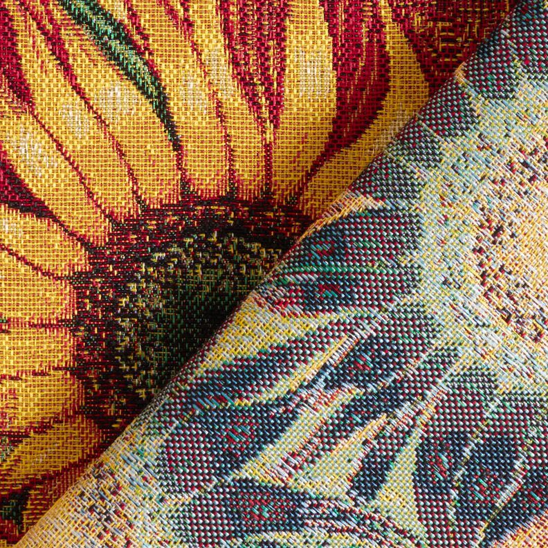 Tissu de décoration Gobelin Tournesols – carmin/jaune soleil,  image number 4