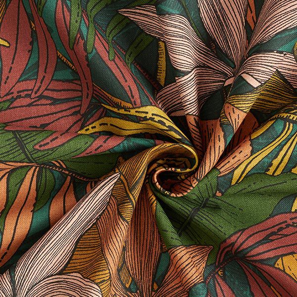 Tissu de décoration Semi-panama jungle – vert foncé, image number 3