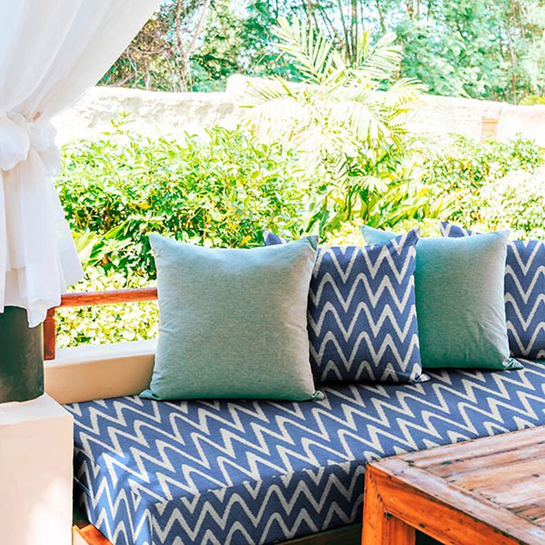 Tissus pour l’extérieur Jacquard Motif ikat – bleu,  image number 6
