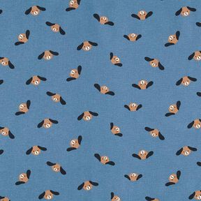 Flanelle coton Têtes de chiens – bleu jean, 