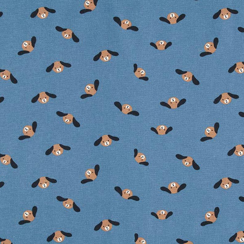 Flanelle coton Têtes de chiens – bleu jean,  image number 1