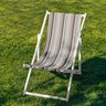 Extérieur Tissu pour chaise longue Rayures verticales 44 cm – marron clair/gris clair,  thumbnail number 4
