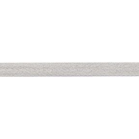 Ruban tissé Métallique [9 mm] – argent/argent métallisé, 