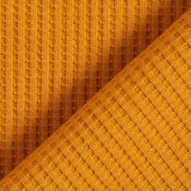 Jersey de coton gaufré uni – jaune curry,  image number 3