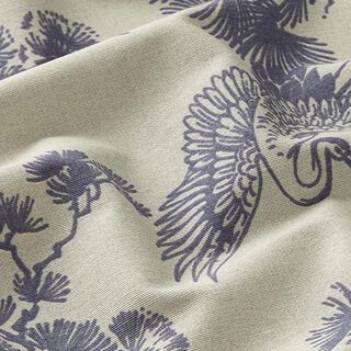 Tissu décoratif Toile Grue chinoise – sable/bleu jean, 