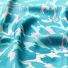 Crêpe satin pétales abstraits – turquoise/crème,  thumbnail number 2