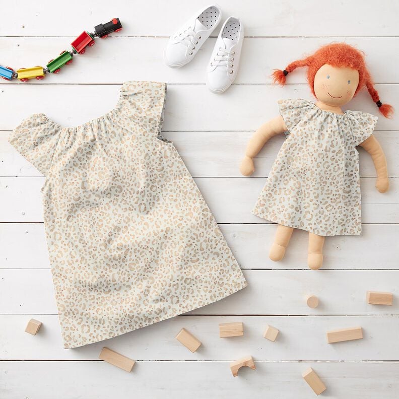 Jersey c&ocirc;tel&eacute; lion d&eacute;licat Impression num&eacute;rique &ndash; blanc,  image number 6