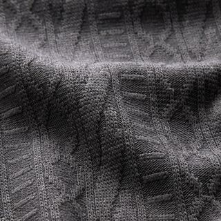 Jersey Jacquard Coton mélangé Rayures décorées – gris foncé, 