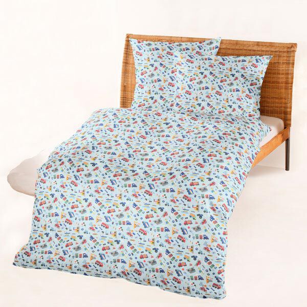 Tissu en coton Cretonne Véhicules – bleu clair – Échantillon,  image number 5