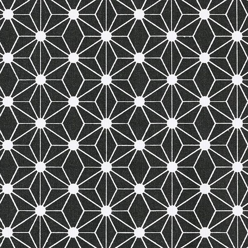 Tissu en coton Cretonne Étoile graphique – noir, image number 1