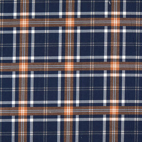 Flanelle coton Motif imprimé à carreaux | by Poppy – bleu marine/brun faon, 