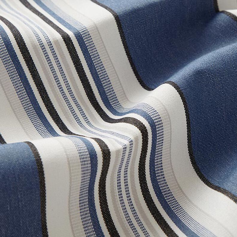 Toile pour store banne Rayures larges et étroites – bleu jean/blanc,  image number 2