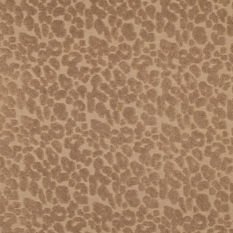 Tissu éponge Stretch Léopard – marron clair, image number 1