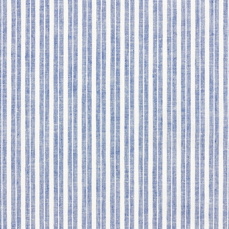 Mélange lin coton Rayures larges – bleu jean/écru,  image number 1