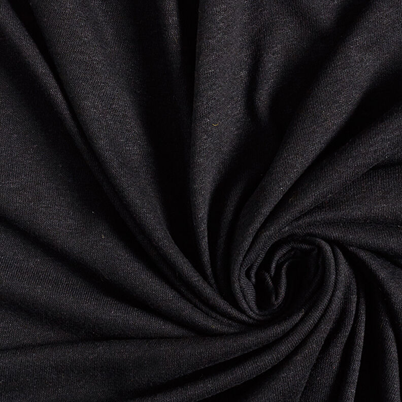 Tricot fin mélange viscose lin – noir, image number 1