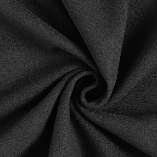 Tissu en polyester recyclé pour manteau – noir,  image number 1