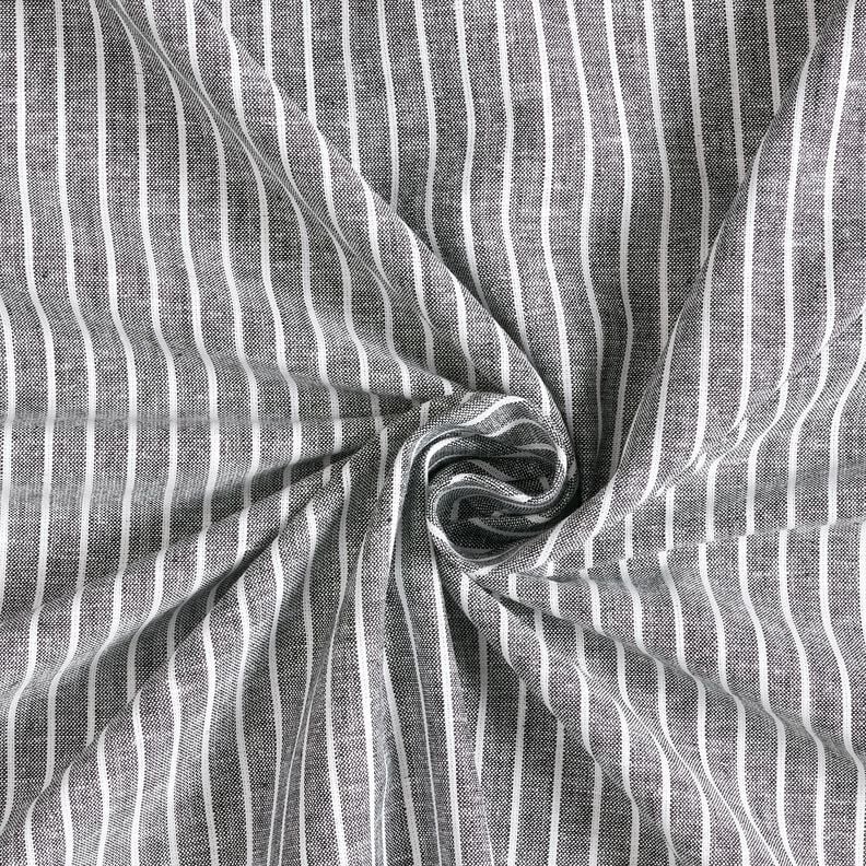 M&eacute;lange lin coton Larges rayures &ndash; noir/blanc,  image number 3