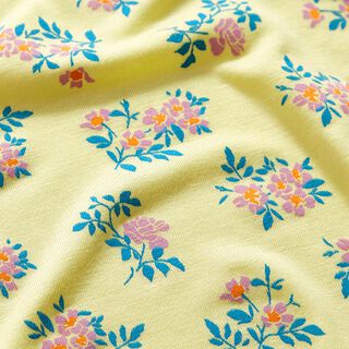 Jersey viscose petit bouquet – jaune clair, 