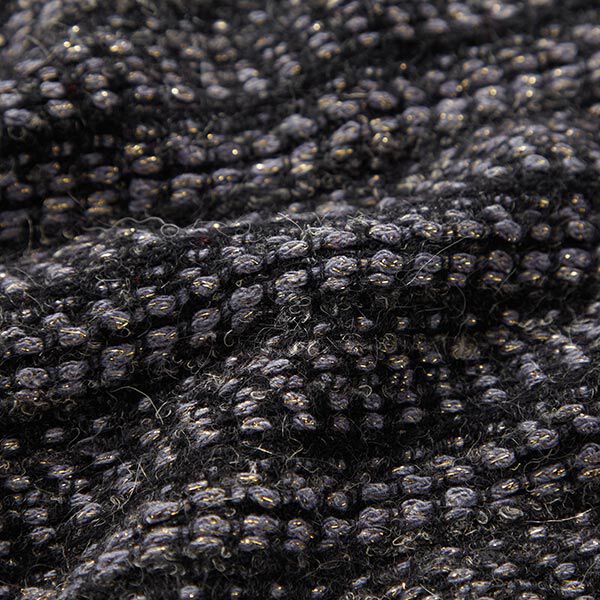 Tissu pour manteau en laine vierge mélangée Lurex chiné – anthracite,  image number 2
