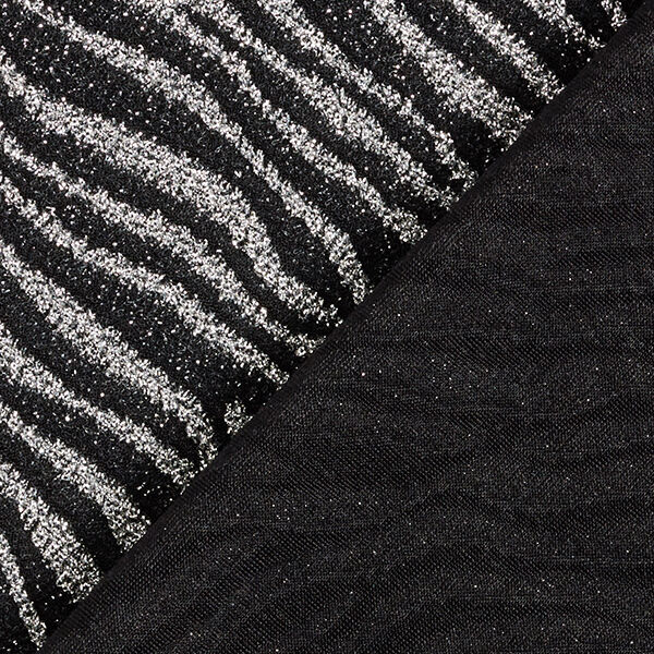 Jersey avec motif zèbre lurex – noir/argent,  image number 4