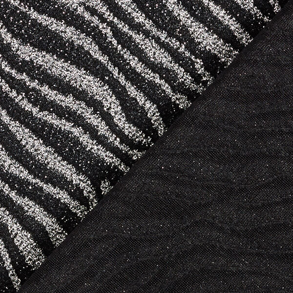 Jersey avec motif zèbre lurex – noir/argent, image number 4