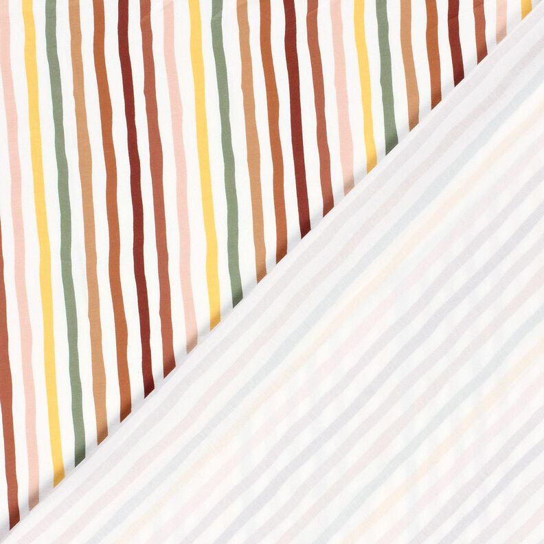 Jersey coton Rayures multicolores – ivoire/roseau, image number 4