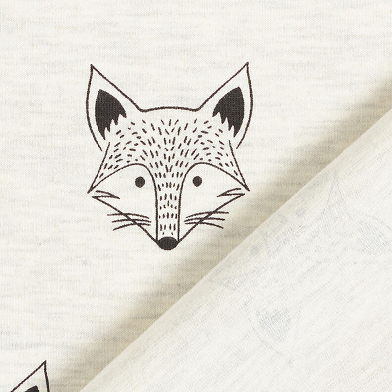 Jersey coton Visage de renard – écru,  image number 4