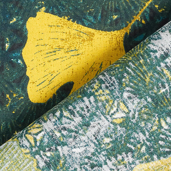 Tissu en coton Cretonne Ginkgo – pétrole,  image number 4