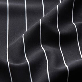 Tissu pour pantalon en stretch à fines rayures – noir/blanc, 