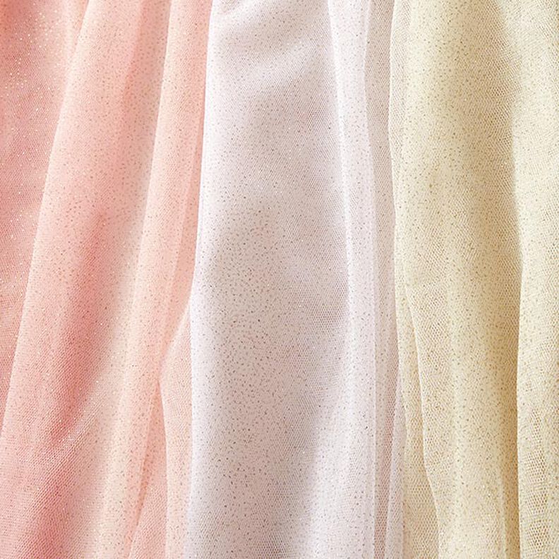 Tissu tulle scintillant – écru/or,  image number 6
