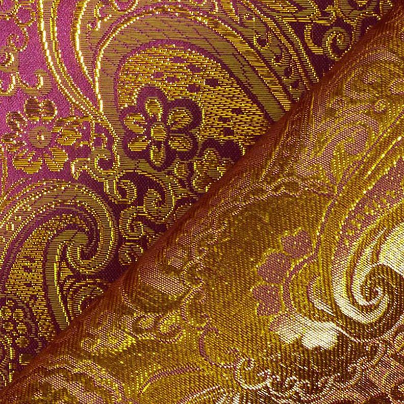 Jacquard d’habillement métallisé Paisley – lilas/or,  image number 5