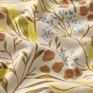 Jersey coton branches de fleurs – sable, 