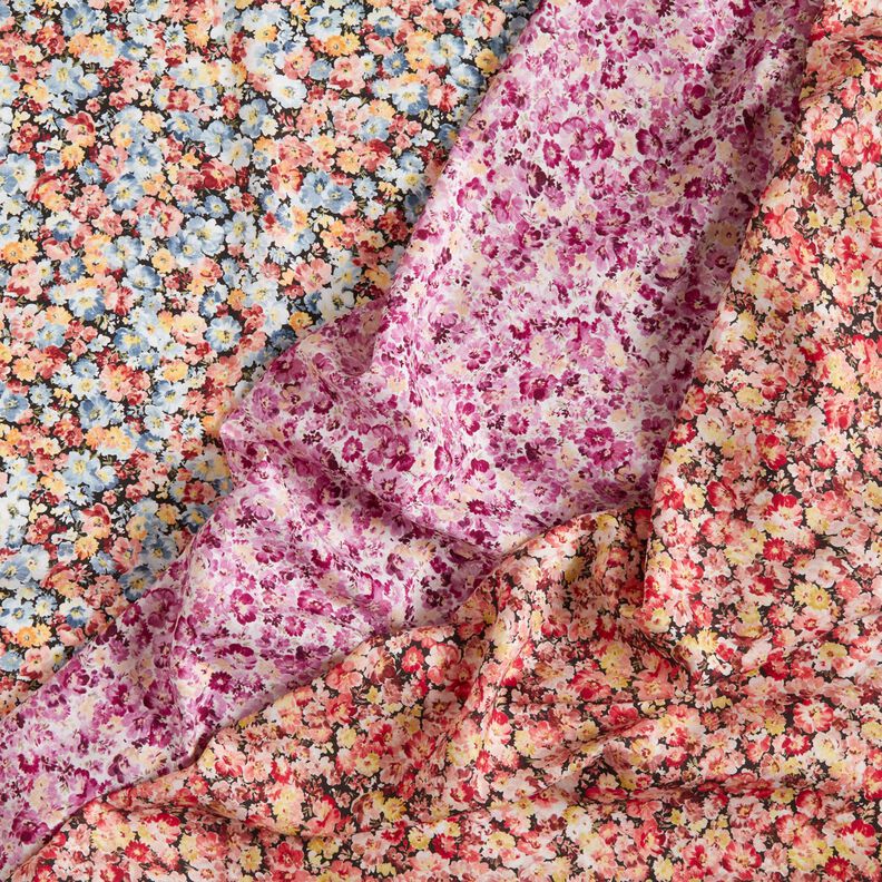 Tissu viscose Prairie fleurie – jean bleu clair/noir,  image number 5