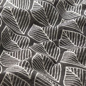 Tissu de décoration Jacquard Feuilles – anthracite, 