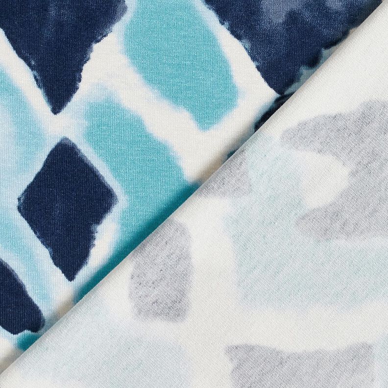 Jersey viscose Ikat-Muster – bleu ciel/bleu nuit,  image number 4