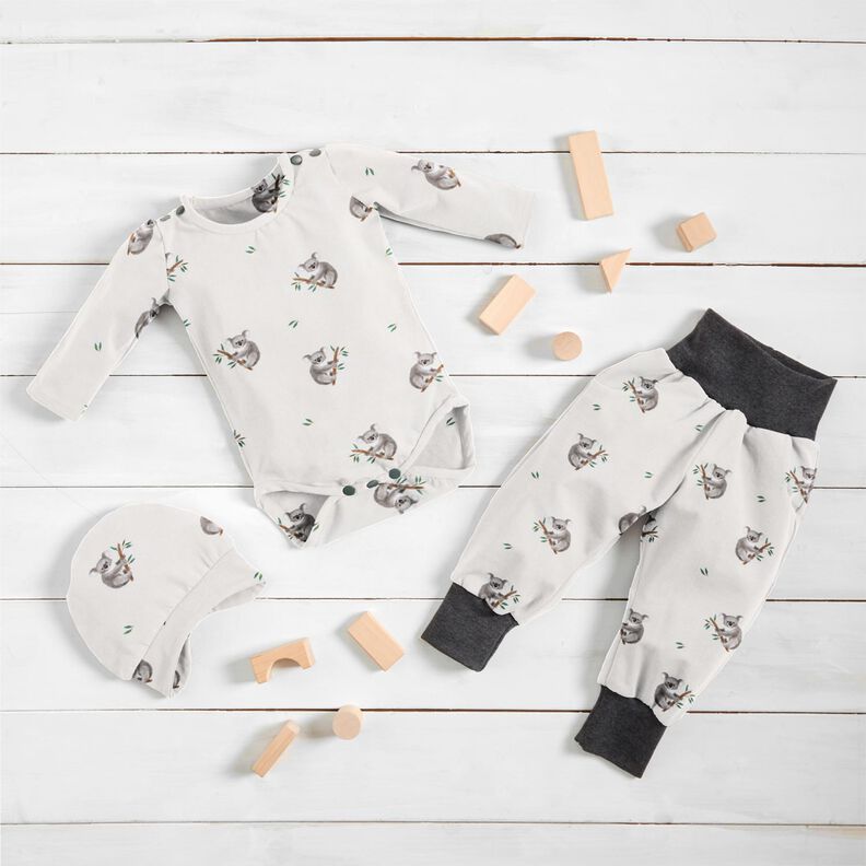 GOTS Jersey coton Koala Impression numérique – ivoire,  image number 6