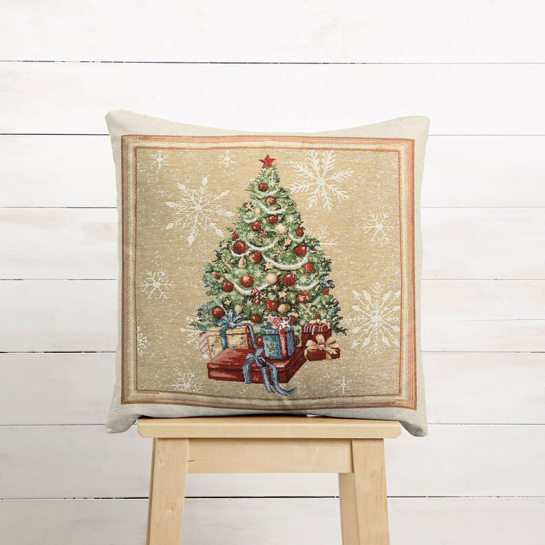 panneau décoratif Gobelin Sapin de Noël – carmin/beige clair,  image number 6