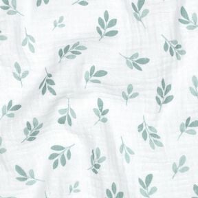 Tissu double gaze de coton Branches | Poppy Fabrics – blanc/roseau, 