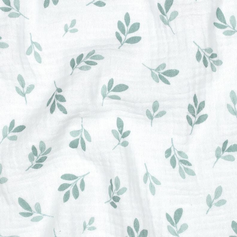 Tissu double gaze de coton Branches | Poppy Fabrics – blanc/roseau,  image number 2