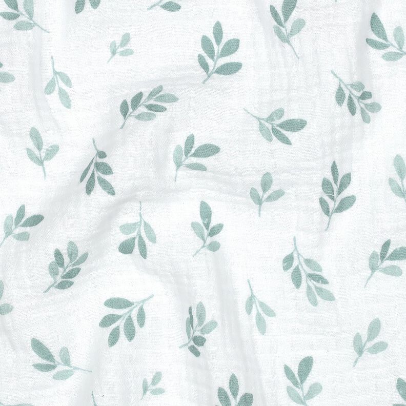 Tissu double gaze de coton Branches | Poppy Fabrics – blanc/roseau, image number 2
