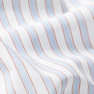Tissu en coton Rayures bicolores – blanc/bleu clair, 